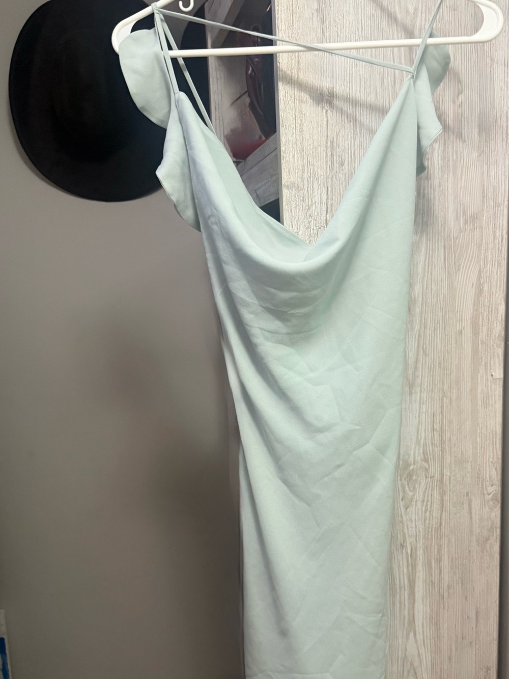 Strapless Cowl Slip Dress in Mint